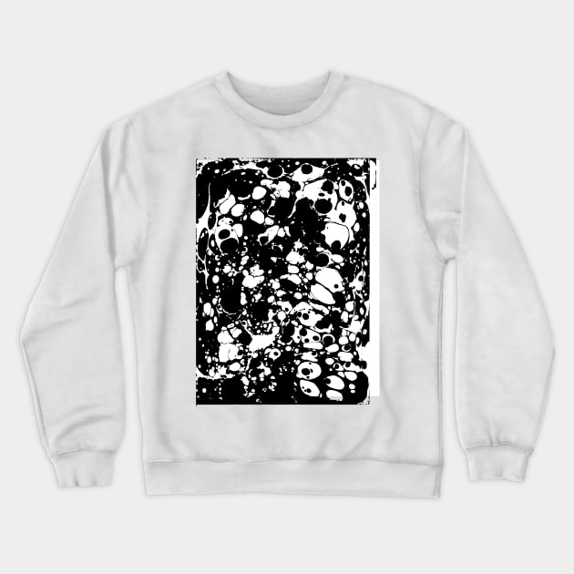 Black and White Ink Paint Spill Crewneck Sweatshirt by fivemmPaper